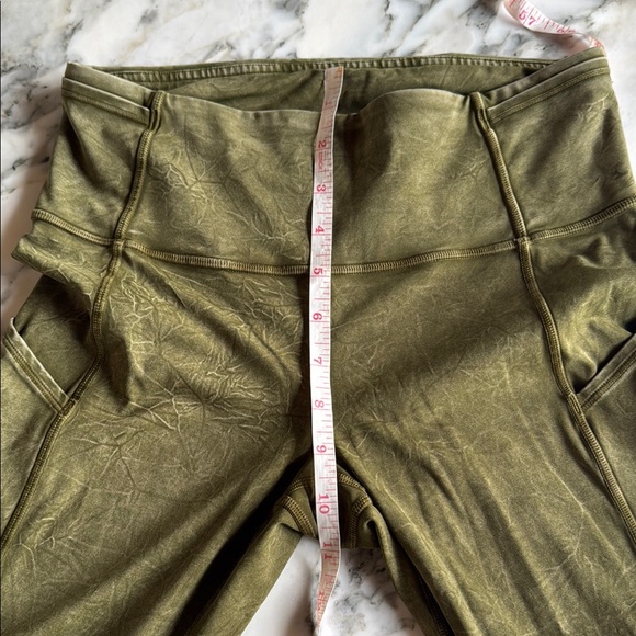 Lululemon Fast & Free HR Tight Olive Green Distressed Leggings Women’s size 6. - Picture 9 of 14